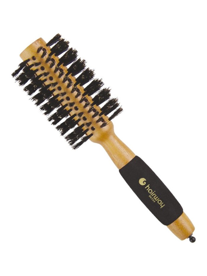 Hairway Round brush made of genuine wood No. 06334